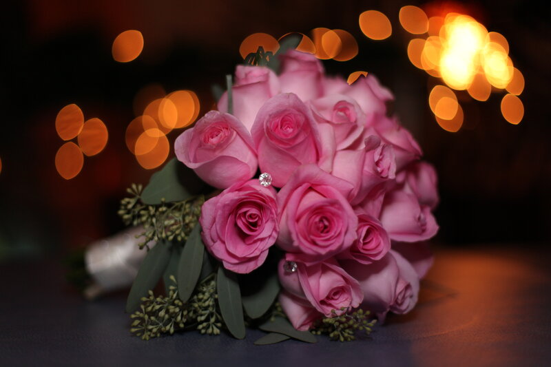 Pink Rose Bouquet — Romantic, Night