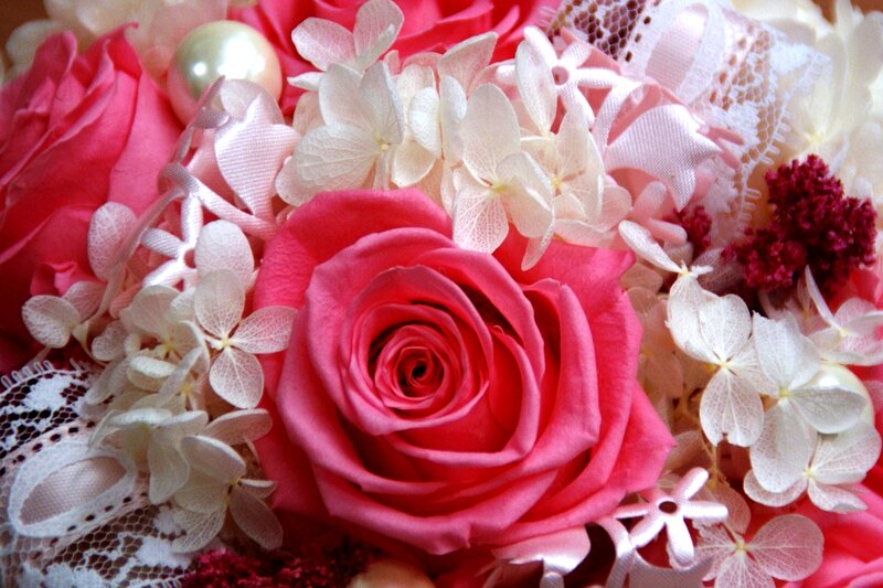 Pink Rose Bouquet — Romantic, Photograph, Pearl