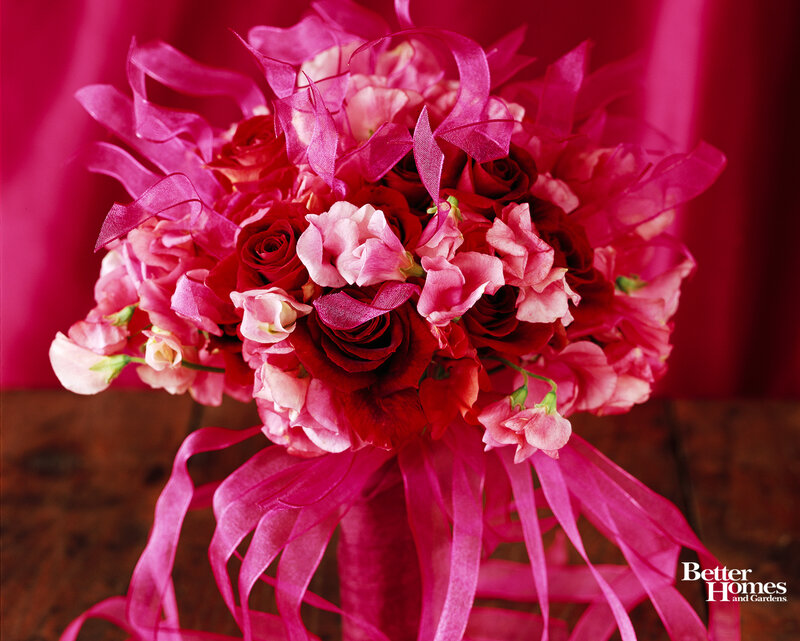 Pink Rose Bouquet — Romantic, Photograph, Ribbons