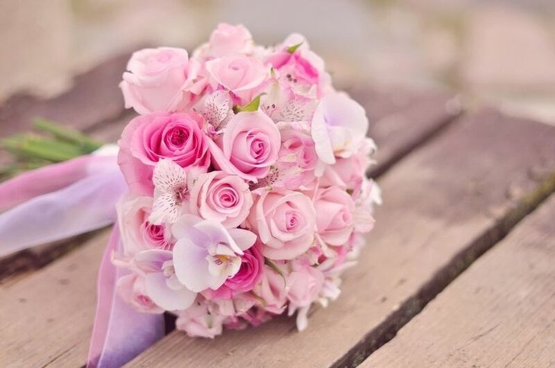 Pink Rose Bouquet — Serene, Afternoon, Photograph, Orchids