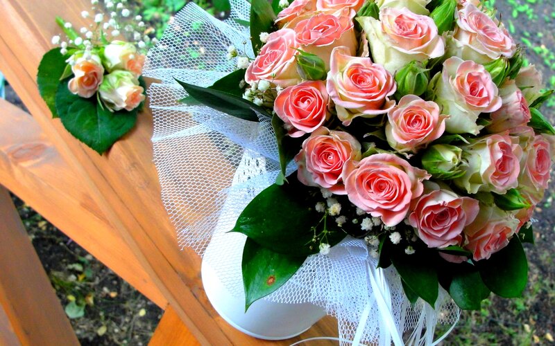 Pink Rose Bouquet — Serene, Afternoon