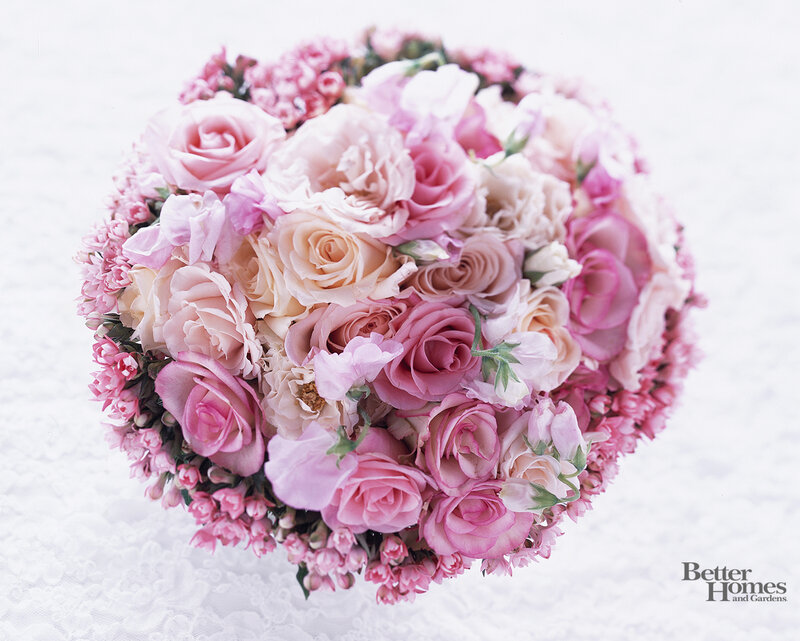 Pink Rose Bouquet — Serene, Photograph, Flowers, Lace