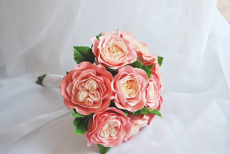 Pink Rose Bouquet — Serene, Photograph, Green Leaves