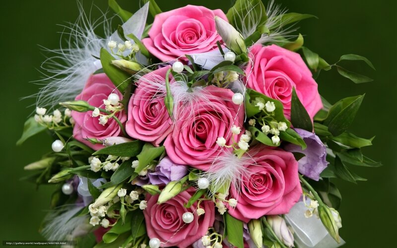 Pink rose bouquet with greenery