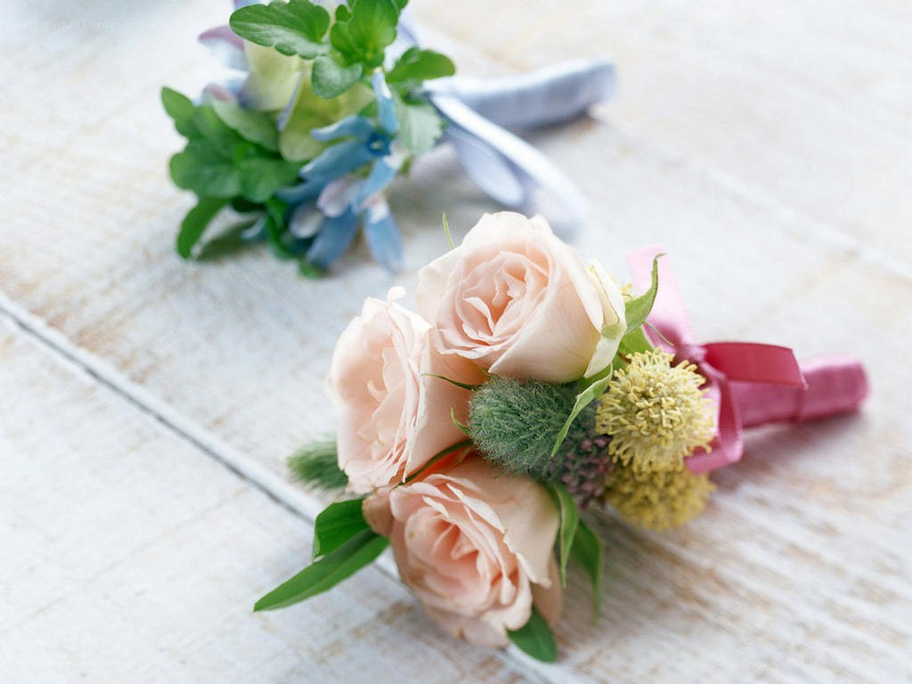 Pink rose boutonniere