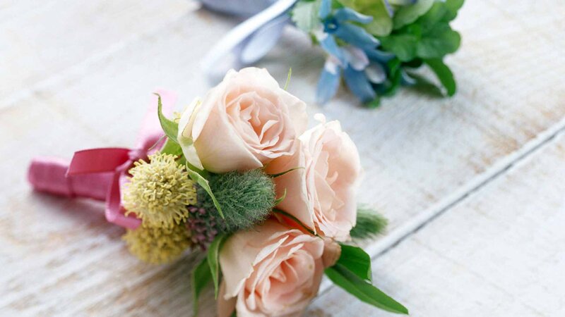 Pink Rose Boutonniere — Serene
