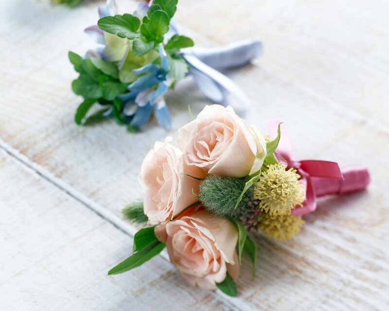 Pink Rose Boutonnieres — Serene