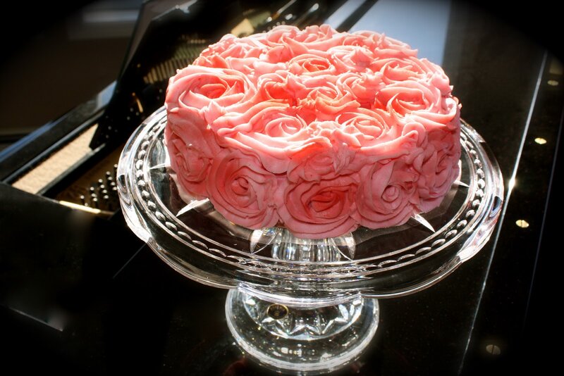 Pink Rose Cake — Dramatic