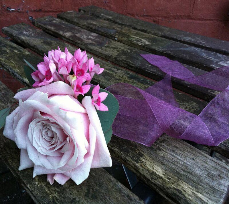 Pink Rose Corsage — Calm, Photograph, Flowers