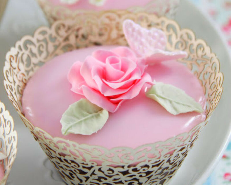 Pink Rose Cupcake — Delicate