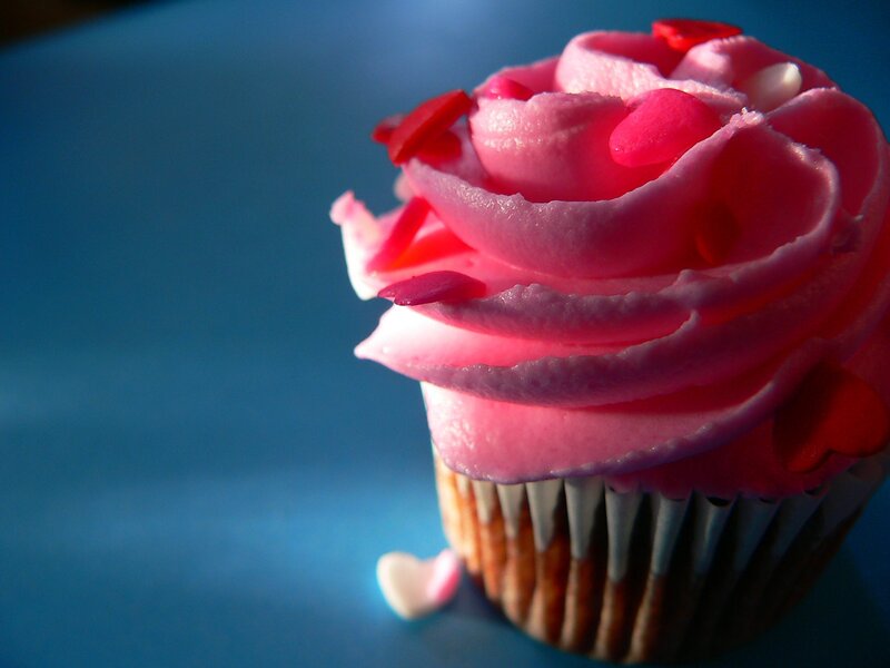 Pink rose cupcake