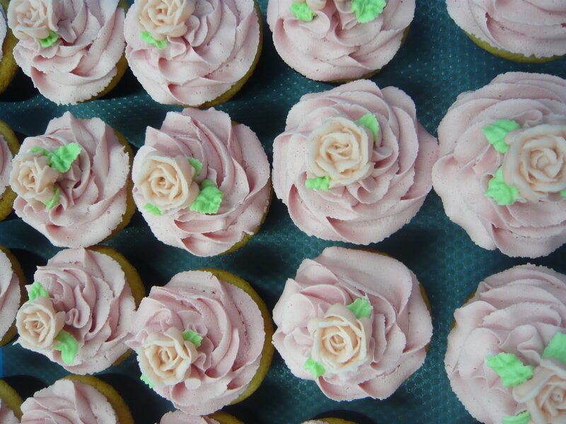 Pink Rose Cupcakes — Calm, Photograph