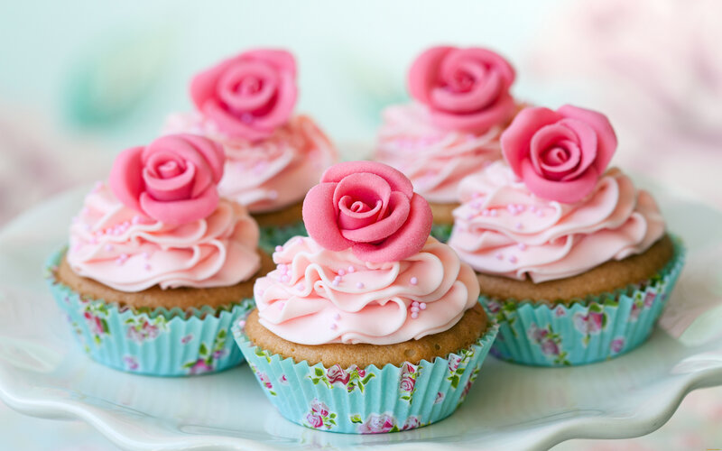 Pink Rose Cupcakes — Sweet, Photograph