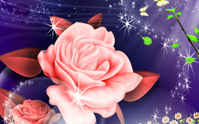 Pink Rose Flower — Purple, Magical