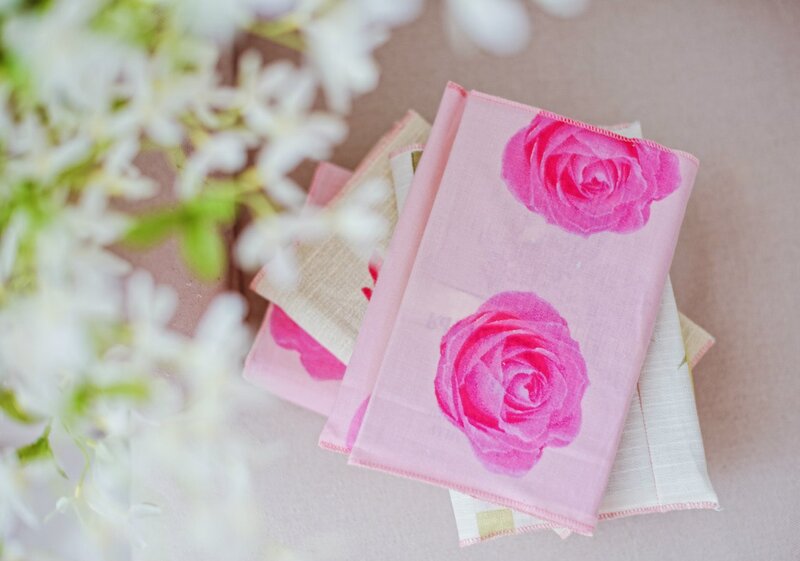 Pink Rose Handkerchiefs
