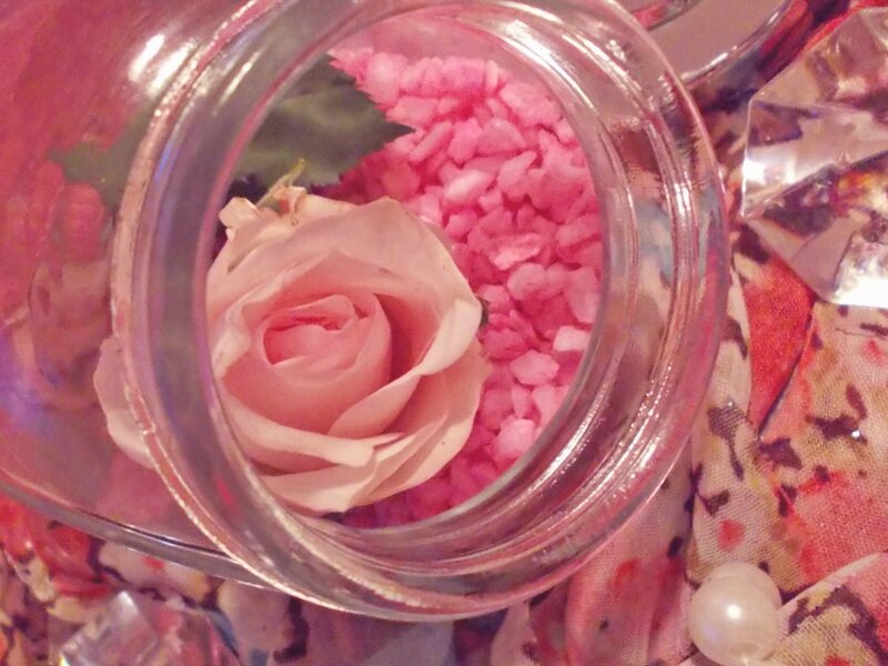 Pink Rose in Glass Jar
