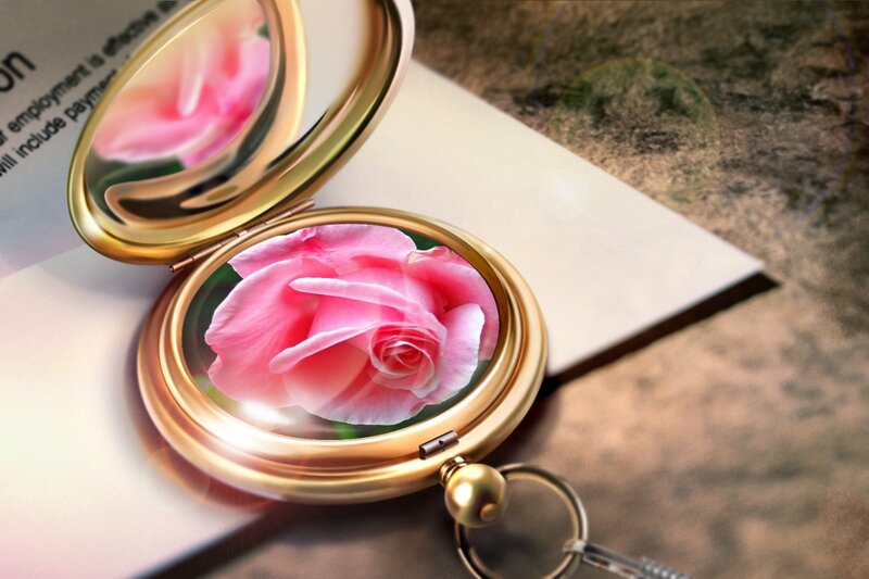 Pink Rose in Locket
