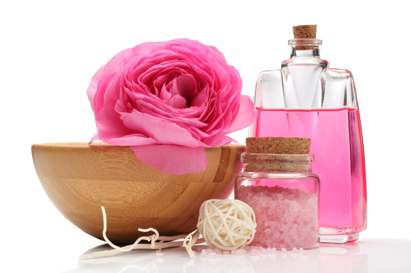 Pink Rose in Wooden Bowl