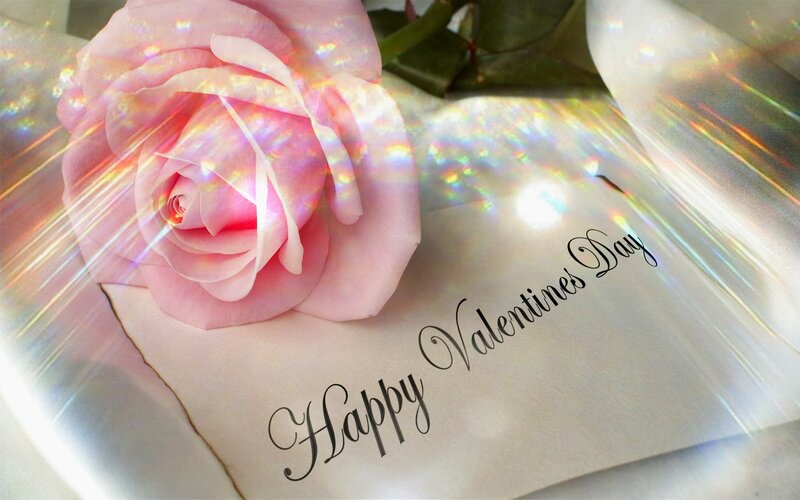 Pink Rose on Card — Romantic, Photograph, Light Rays
