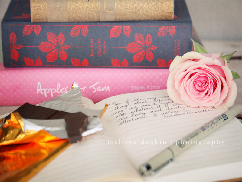 Pink Rose on Notebook