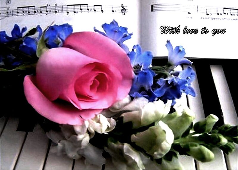 Pink Rose on Piano — Romantic