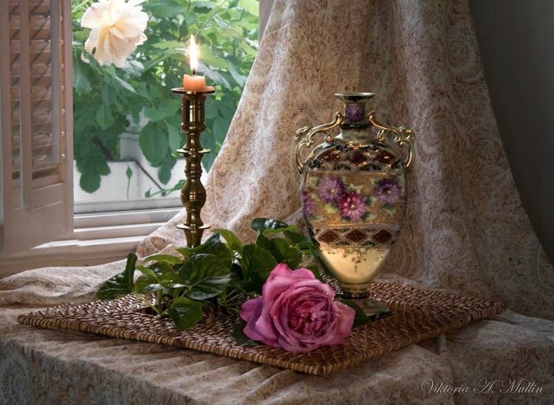 Pink Rose on Tray