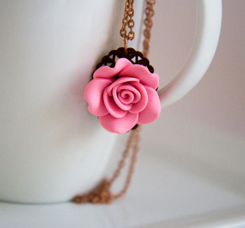Pink Rose Pendant