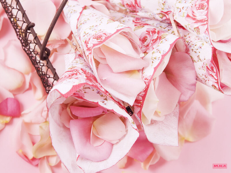 Pink Rose Petals in Basket — Serene
