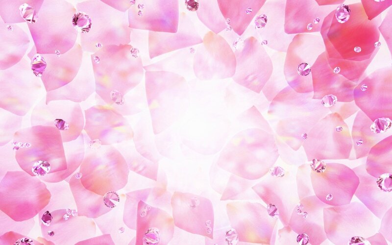 pink rose petals with diamonds