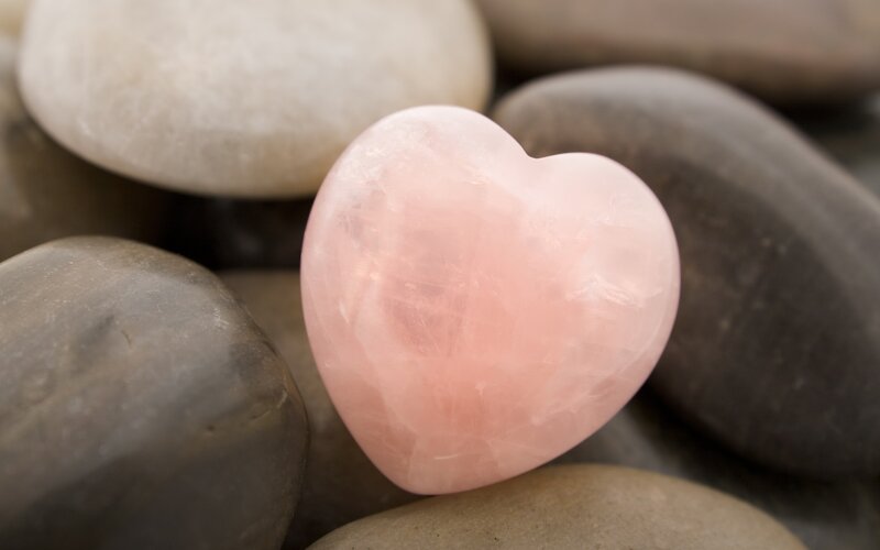 Pink Rose Quartz Heart — Serene