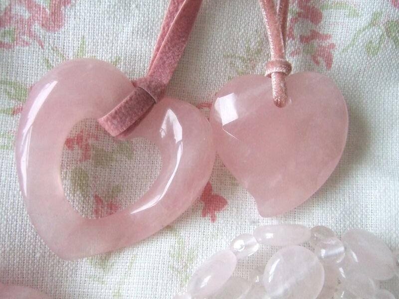 Pink Rose Quartz Hearts