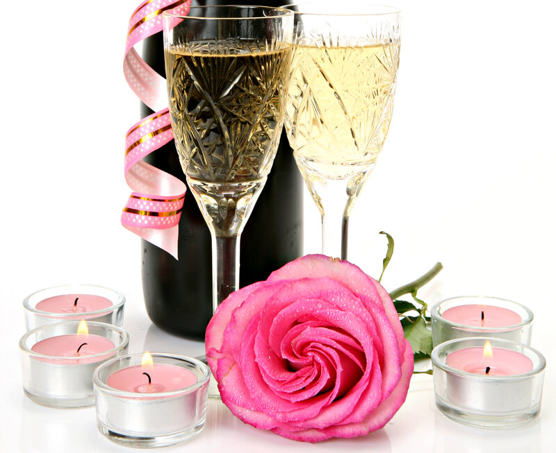 Pink Rose with Champagne