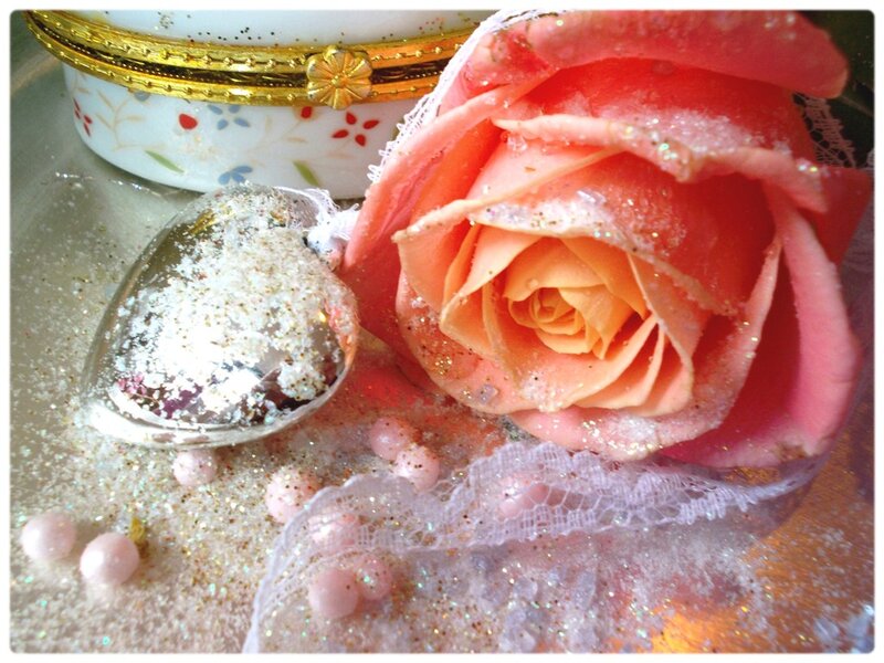 Pink Rose with Glitter
