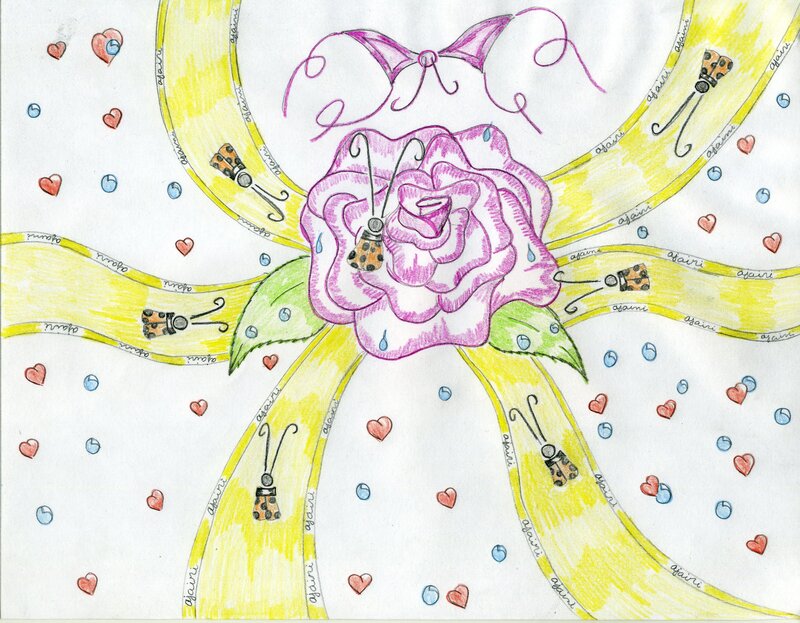 Pink Rose with Ladybugs