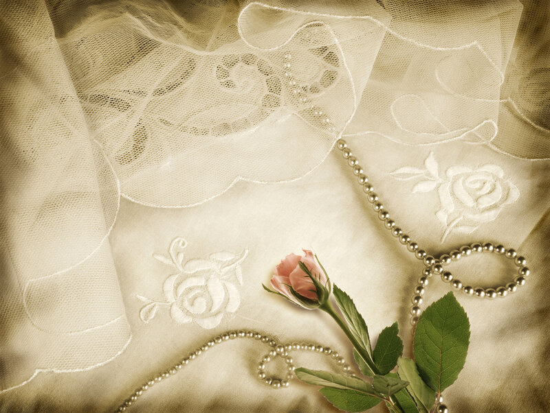 Pink Rose with Pearls — Beige, Serene