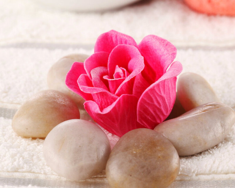 Pink Rose with Stones