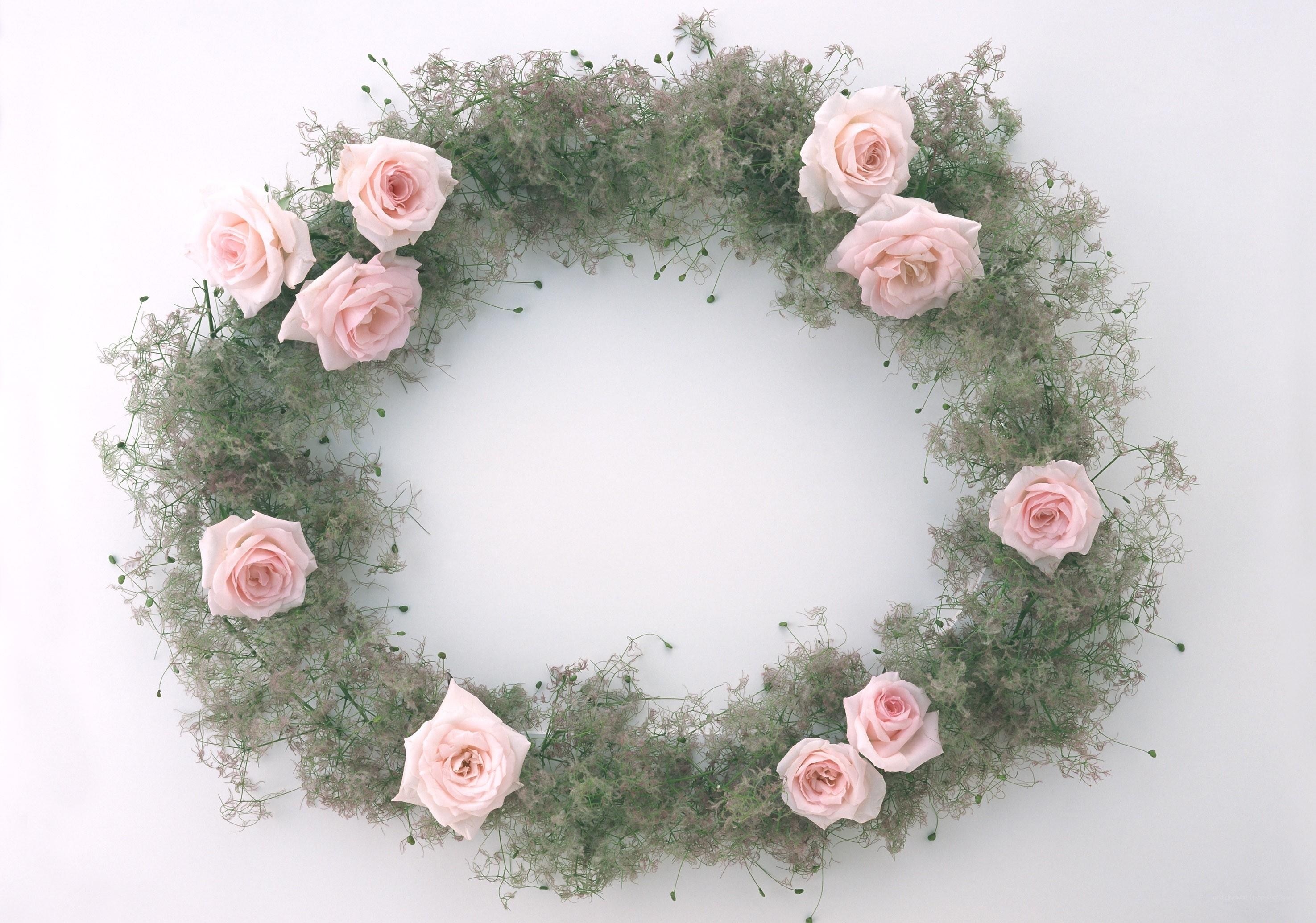 pink rose wreath