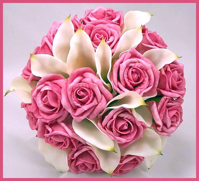 Pink Roses and Calla Lilies