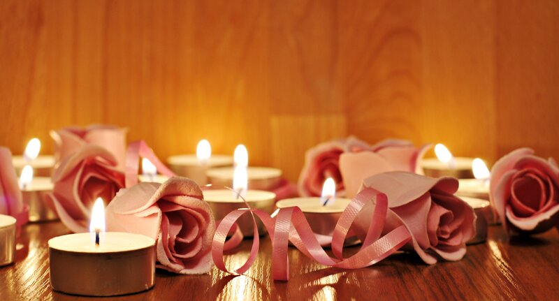 Pink Roses and Candles — Romantic