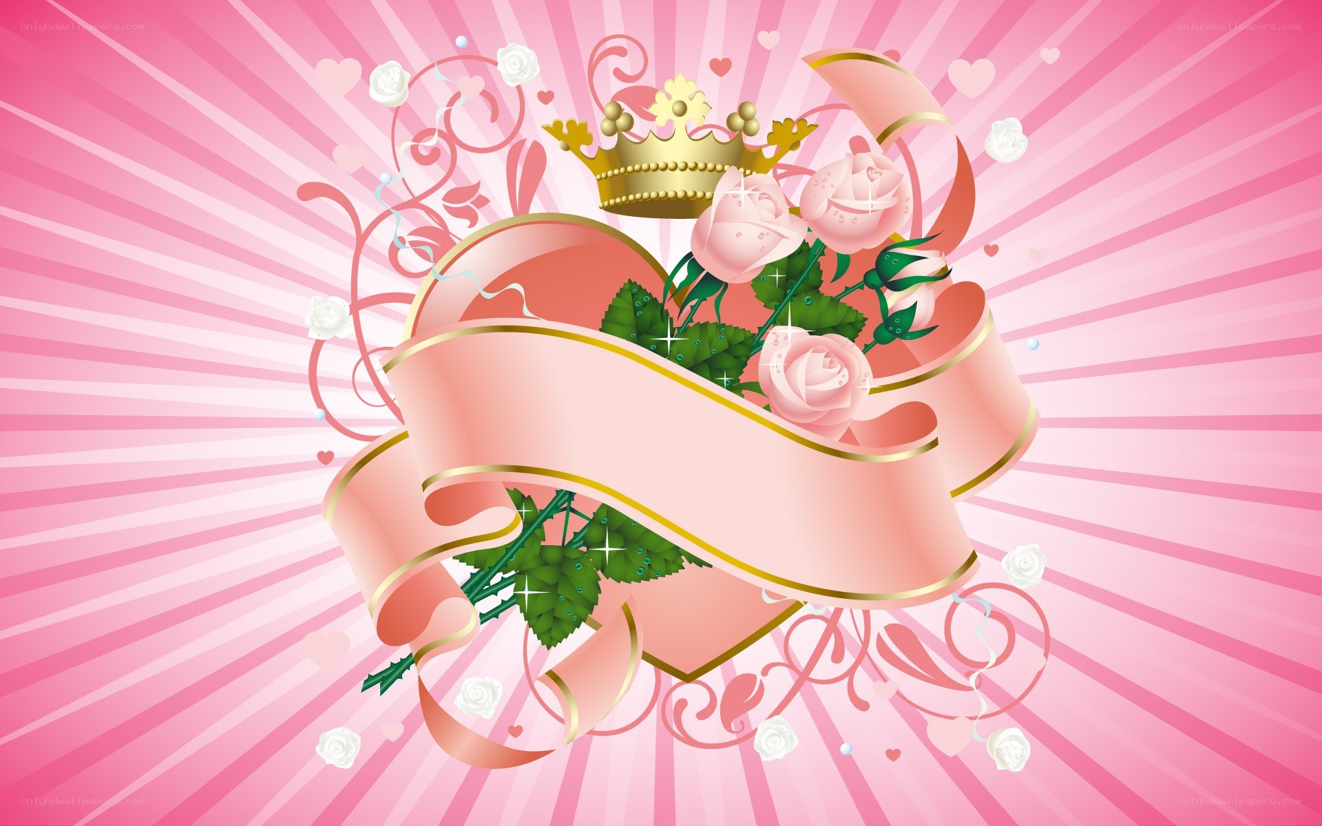 pink roses and crown design