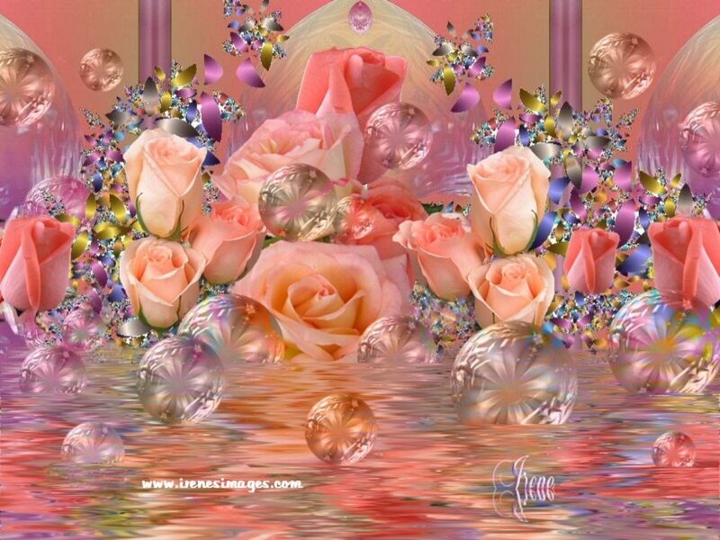 Pink Roses and Crystals