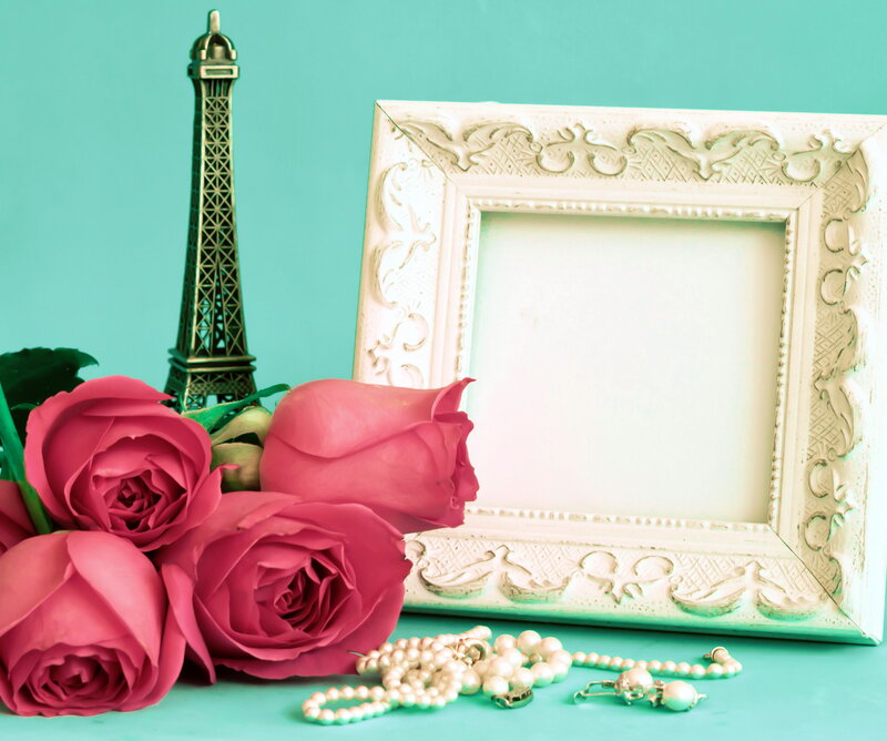 Pink Roses and Frame