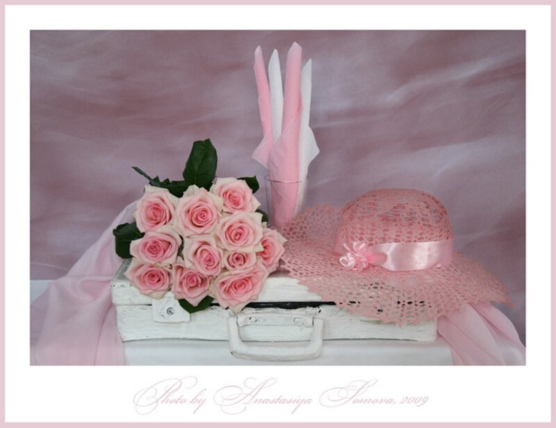 Pink Roses and Hat