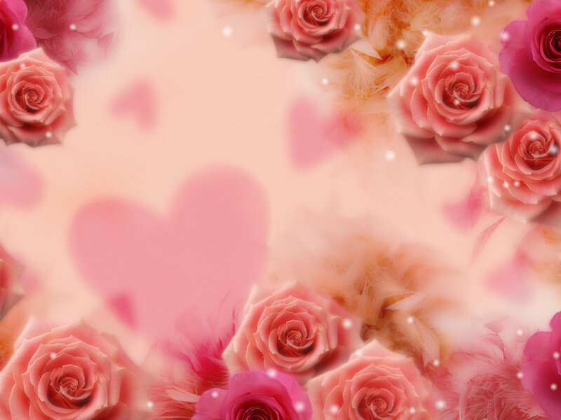 Pink Roses and Hearts — Romantic, Digital Art
