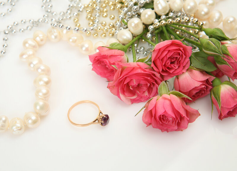 Pink Roses and Jewelry