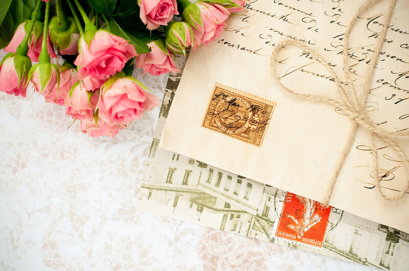 Pink Roses and Letters