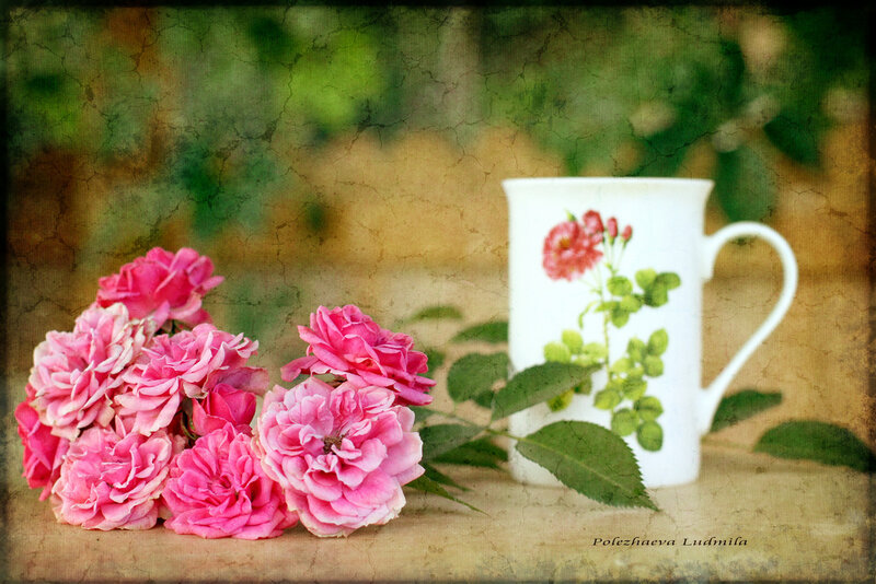 Pink Roses and Mug