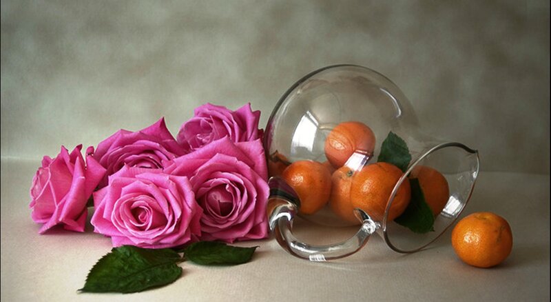Pink Roses and Oranges