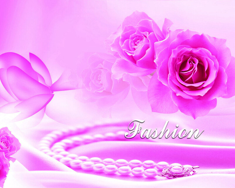 Pink Roses and Pearls — Elegant, Digital Art