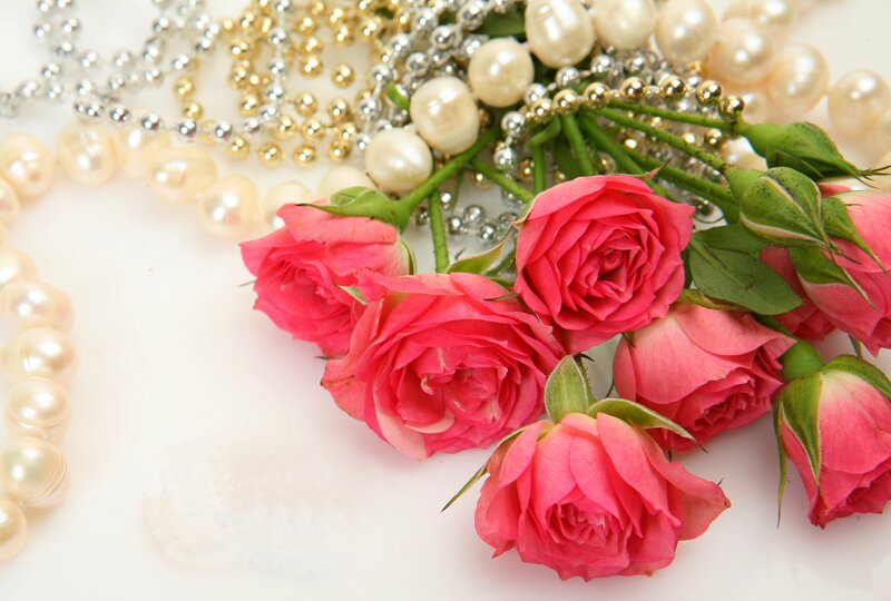 Pink Roses and Pearls — Elegant